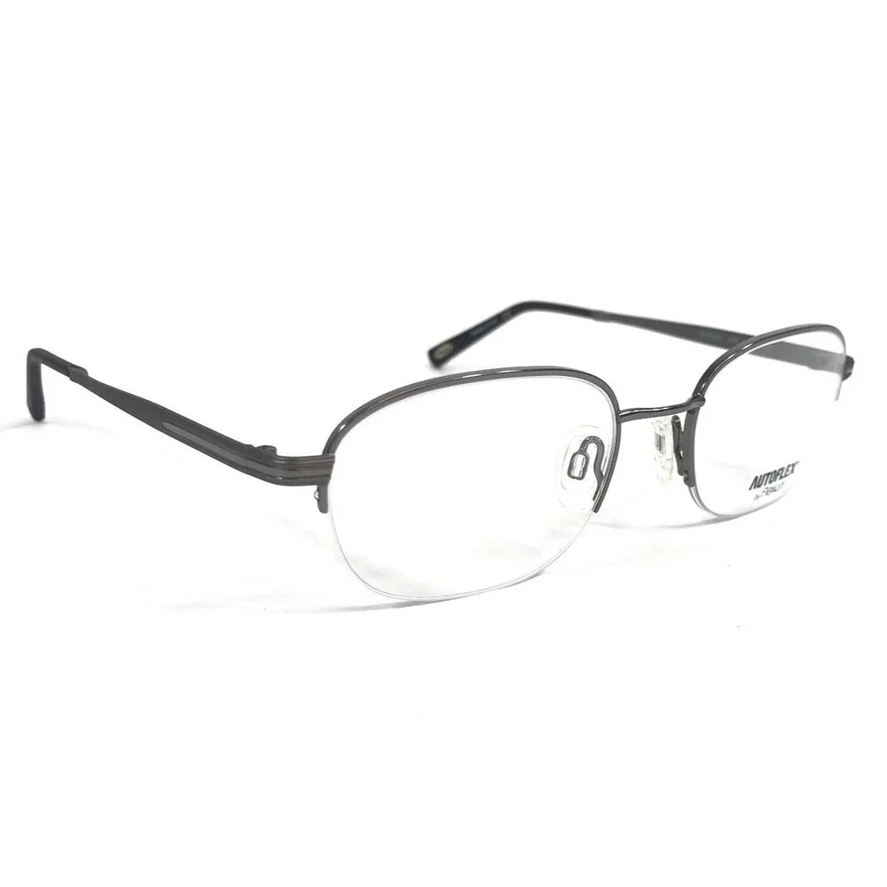 Autoflex by Flexon Eyeglasses Frames SIR DUKE 033 Gray Round Half Rim 51-19-140